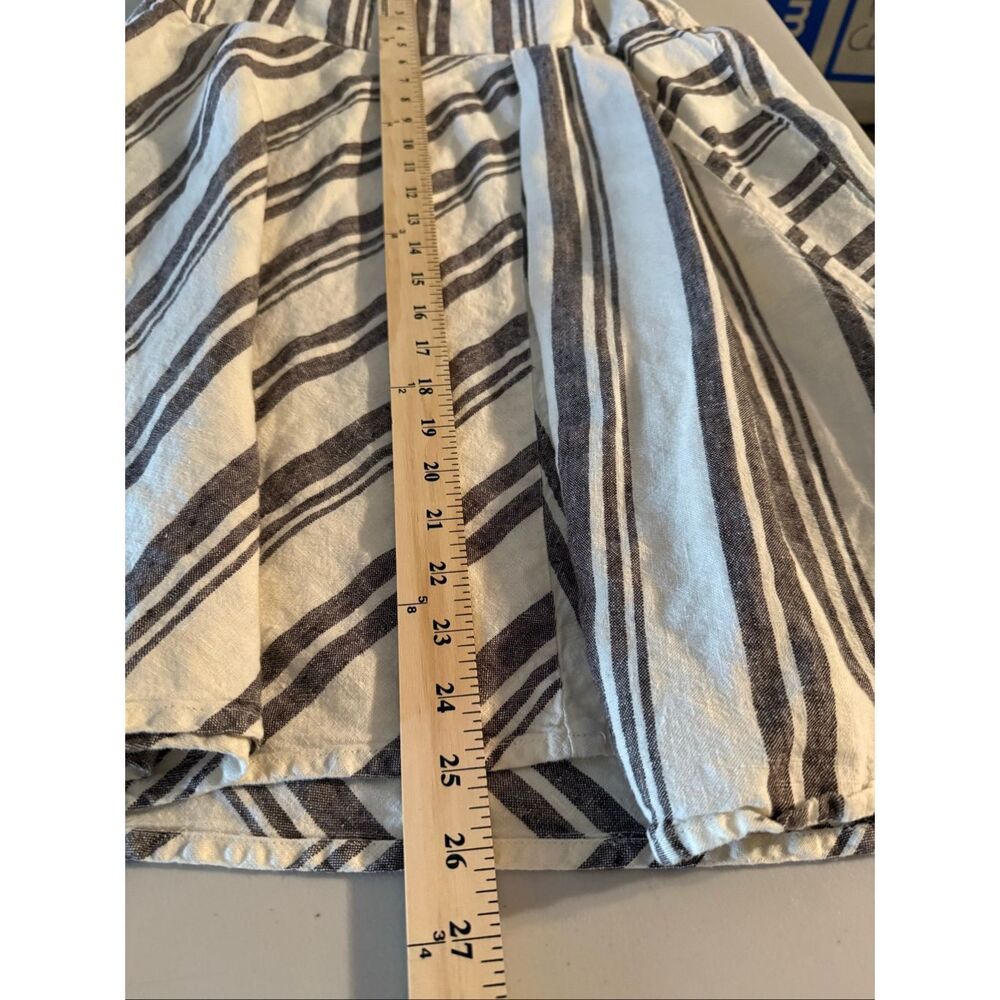 GAP 100% Linen Striped A-Line Midi Skirt Cream Brown Size 4R - Picture 6 of 9